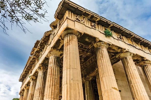 William Perry: Low-Angle View, Temple Of Hephaestus, Agora Of Athens, Athens, Greece by William Perry