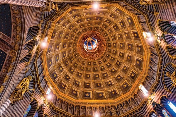 William Perry: Basilica Golden Dome Cathedral, Siena, Italy. Cathedral Completed From 1215 To 1263. by William Perry