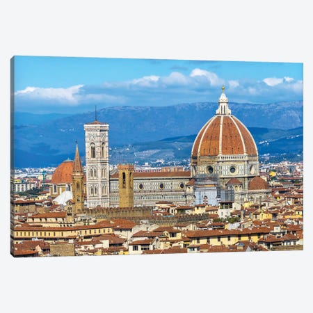 Florence Cathedral (Cathedral Di Santa Maria Del Fiore), Florence, Tuscany, Italy. Finished 1400'S Canvas Print #WPE28} by William Perry Canvas Art Print