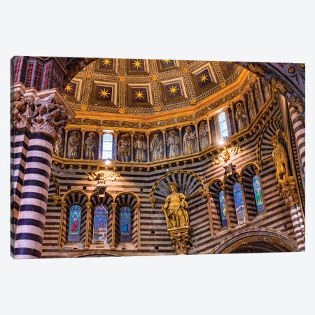 Golden Dome, Siena, Italy. Cathedral Completed From 1215 To 1263. Canvas Print #WPE29} by William Perry Canvas Print