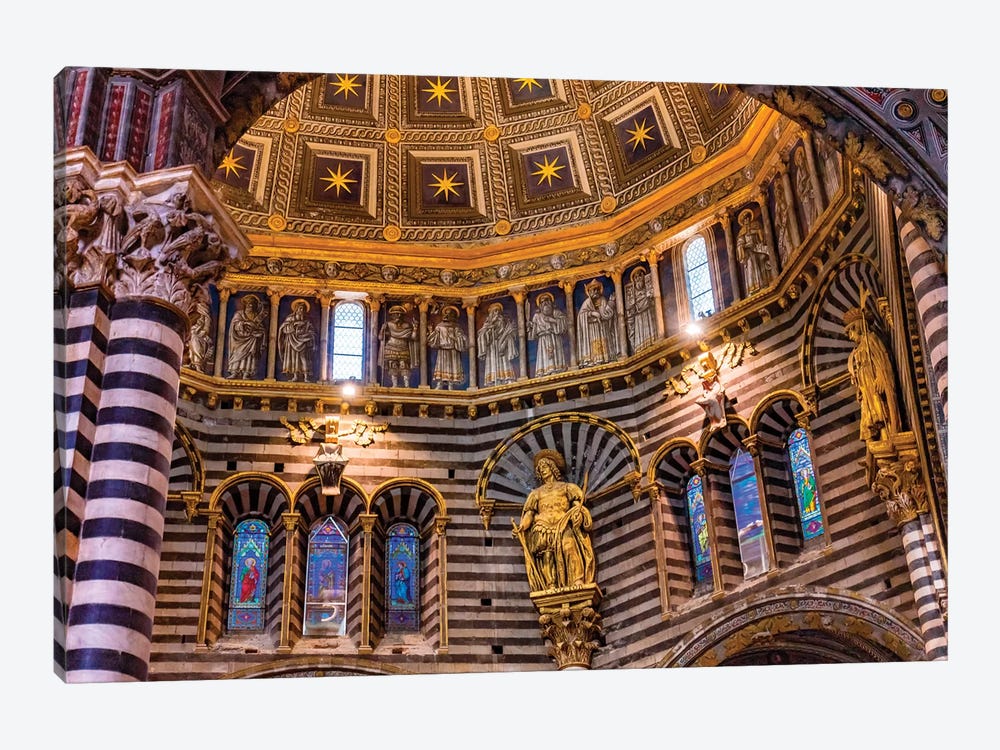Golden Dome, Siena, Italy. Cathedral Completed From 1215 To 1263. by William Perry 1-piece Art Print