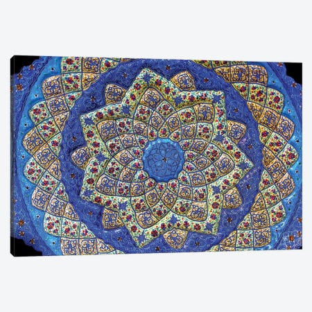 Ancient Arab Islamic Designs Blue Pottery, Madaba, Jordan I Canvas Print #WPE2} by William Perry Canvas Artwork