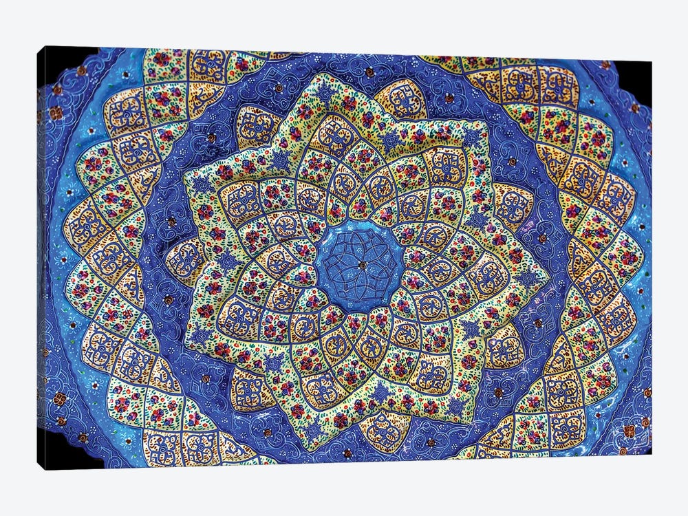 Ancient Arab Islamic Designs Blue Pottery, Madaba, Jordan I by William Perry 1-piece Canvas Art Print