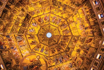 Mosaic Celing, Florence Baptistery (Baptistery Of Saint John), Florence, Italy by William Perry framed canvas print