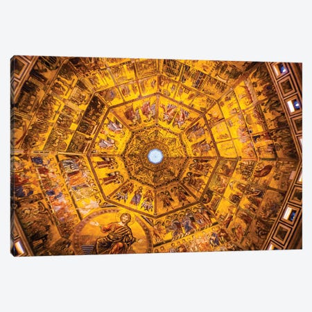 Mosaic Celing, Florence Baptistery (Baptistery Of Saint John), Florence, Italy Canvas Print #WPE30} by William Perry Canvas Artwork