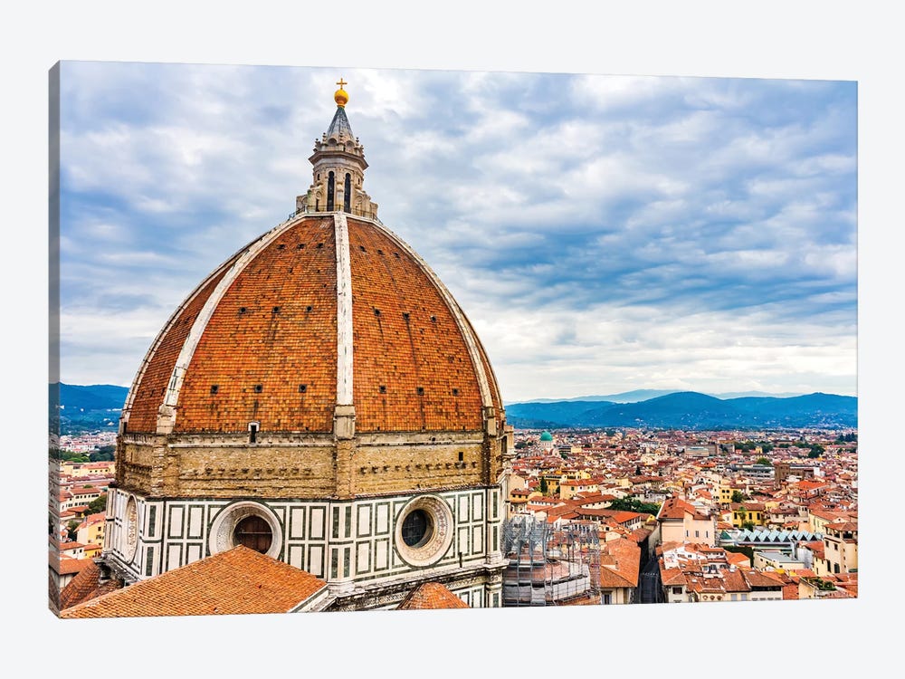 Large Dome Golden Cross, Duomo Cathedral, Florence, Italy. Finished 1400'S. Formal Name Cathedral Di Santa Maria Del Fiore. by William Perry 1-piece Art Print