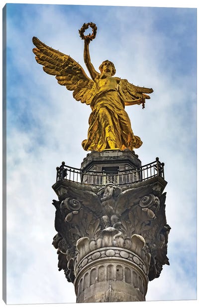The Angel Of Independence, Mexico City, Mexico. Built In 1910 Celebrating It'S Independence Of 1821. Canvas Art Print