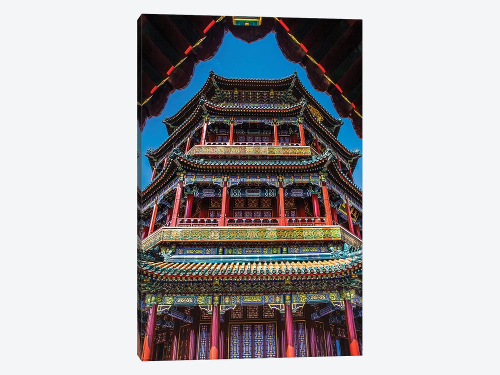 Summer Palace, Beijing, China. Chinese Characters Below Say Above Clouds Fragrant Sky And Floating Air by William Perry 1-piece Canvas Art Print