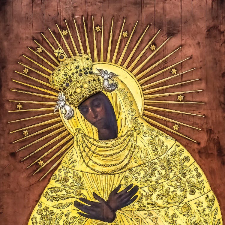Black Madonna, St. Mary's Church, Gdansk, Poland. Abstract Copy Original Black Madonna In Jasna Gora. by William Perry wall art