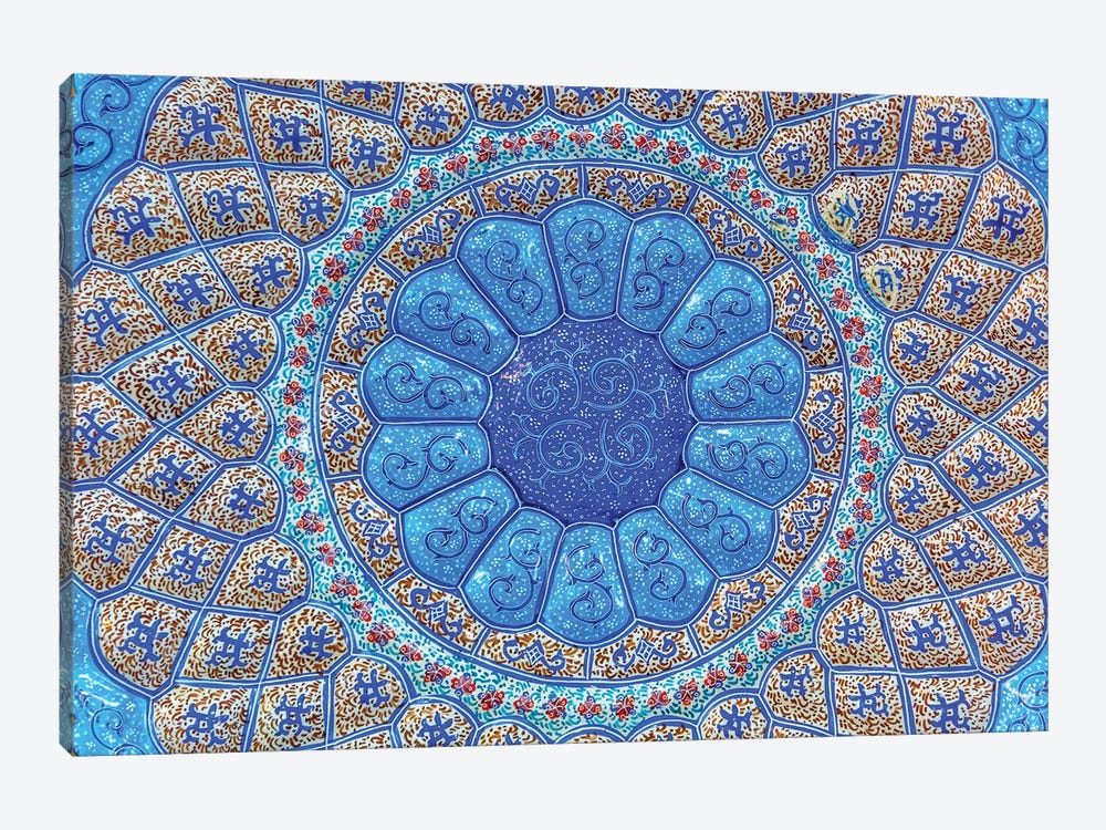 Ancient Arab Islamic Designs. Blue Pottery, Madaba, Jordan by William Perry 1-piece Canvas Print