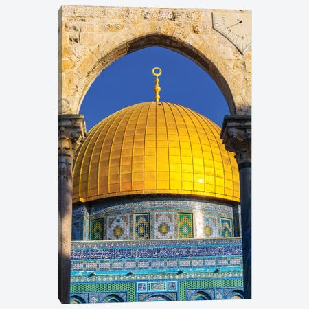 Dome of the Rock Arch, Temple Mount, Jerusalem, Israel I Canvas Print #WPE7} by William Perry Art Print