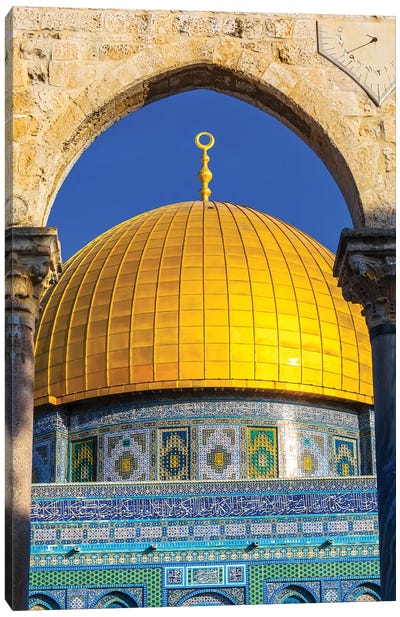 Dome of the Rock Arch, Temple Mount, Jerusalem, Israel I Canvas Art Print - Israel Art