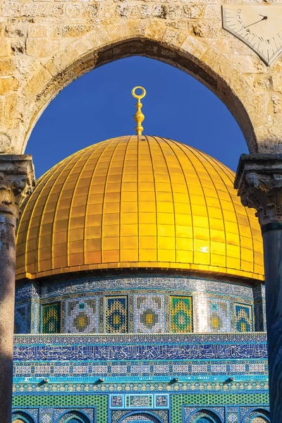 Domes: Dome of the Rock Arch, Temple Mount, Jerusalem, Israel I by William Perry