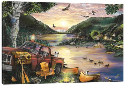 Lakefront Camping I Canvas Art Print
