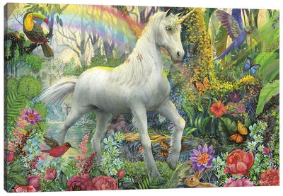 Rainbow Unicorn Canvas Art Print - Unicorn Art