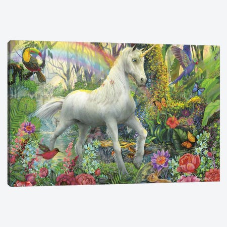 Rainbow Unicorn Canvas Print #WRG24} by Ed Wargo Art Print
