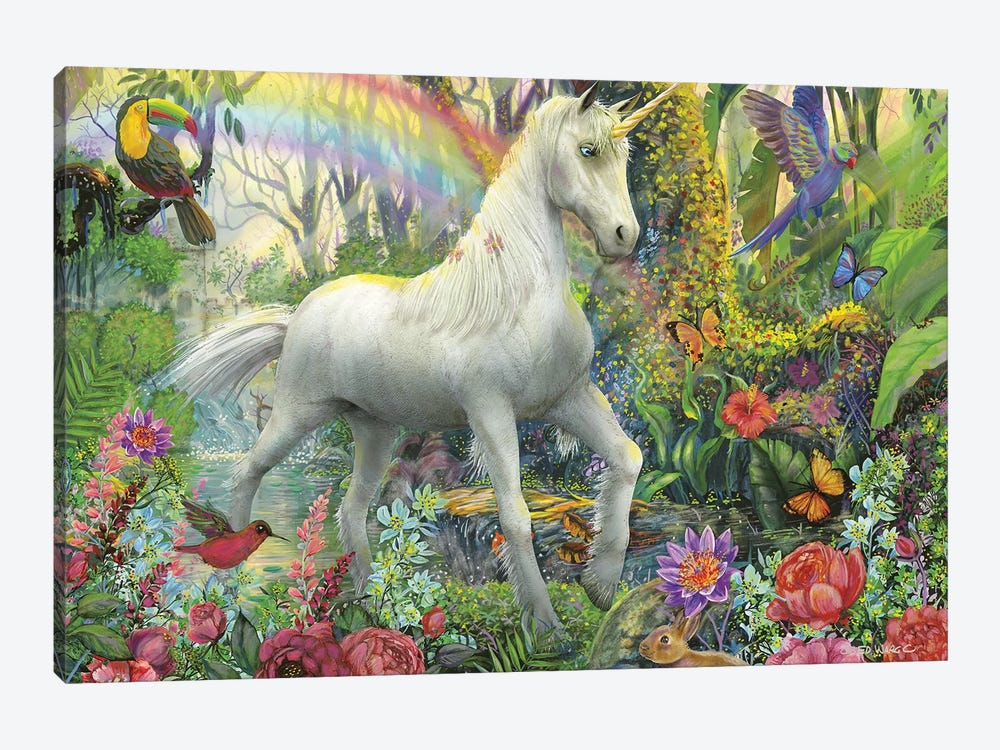 Rainbow Unicorn by Ed Wargo 1-piece Art Print