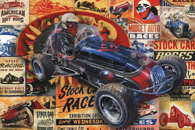 Vintage Stock Car Racing I by Ed Wargo wall art