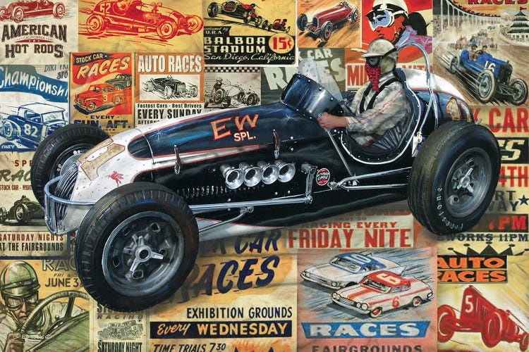 Vintage Stock Car Racing II by Ed Wargo wall art