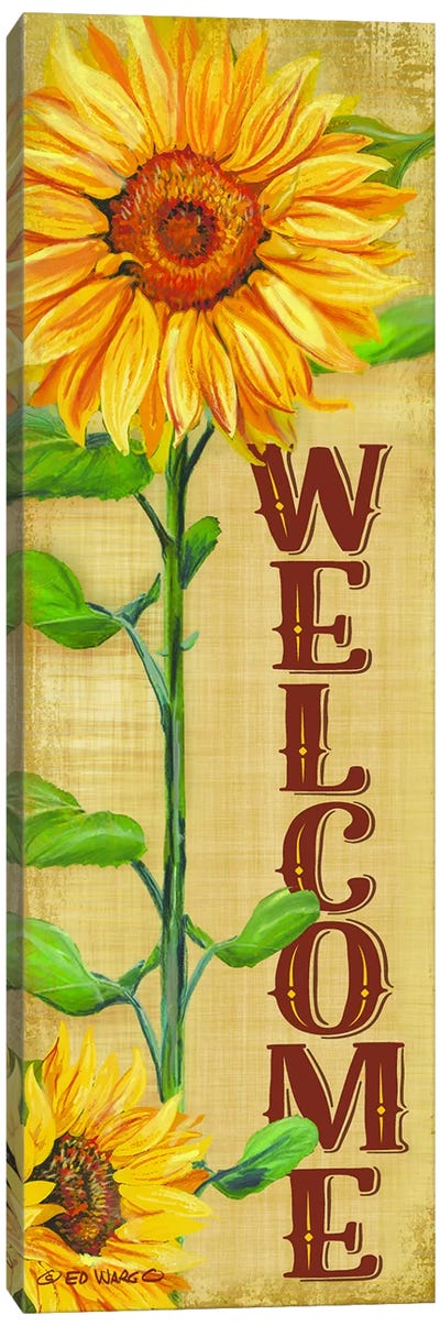 Welcome Sunflower Canvas Art Print