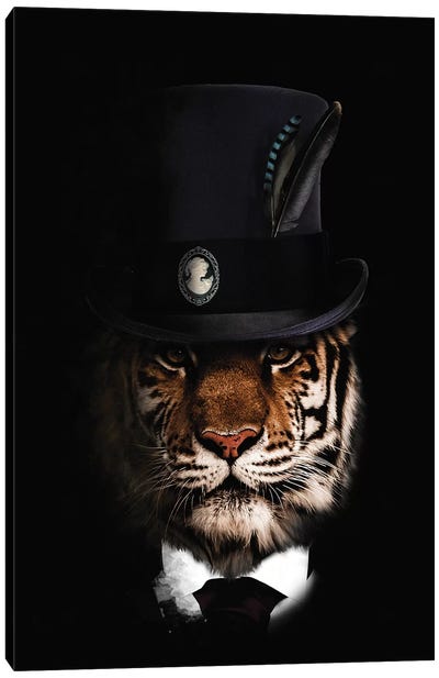 Classy Tiger Canvas Art Print - Wild Cat Art