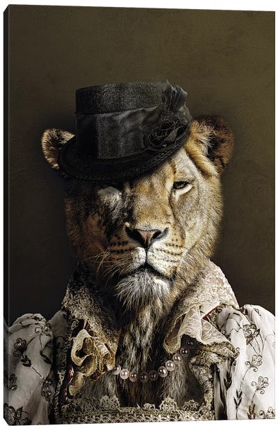 Classy Lioness Canvas Art Print - Wouter Rikken