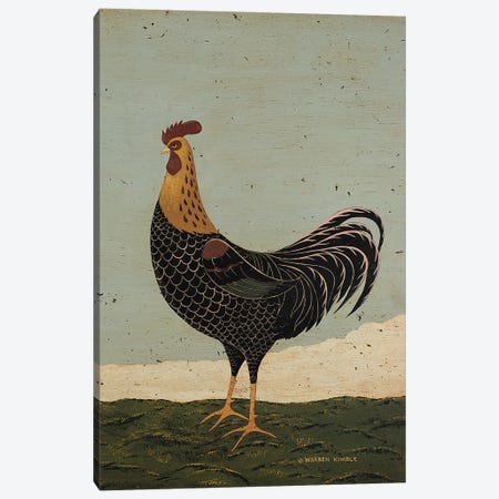 Rooster Facing West Canvas Print #WRK104} by Warren Kimble Art Print