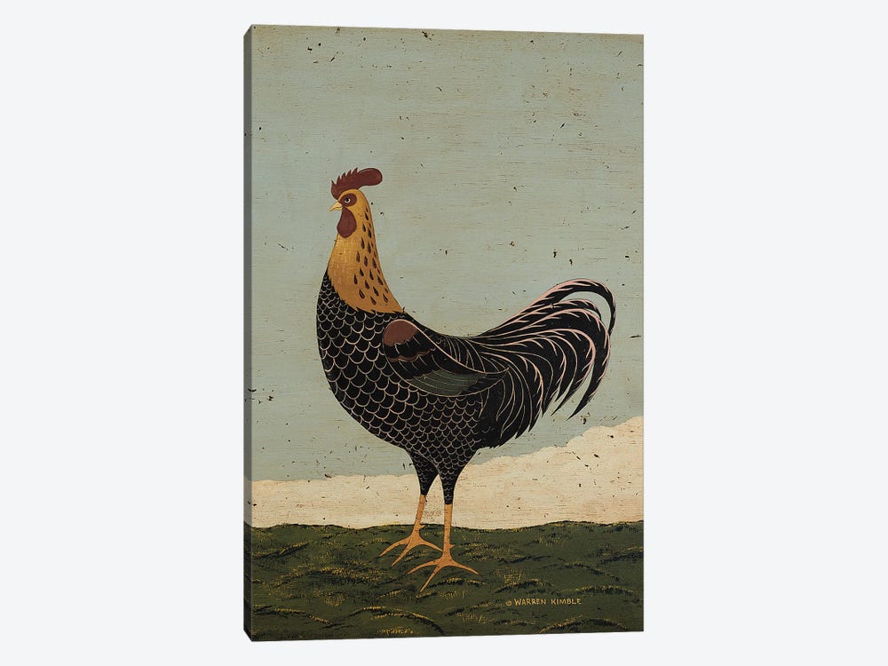 Rooster Facing West by Warren Kimble 1-piece Canvas Art Print