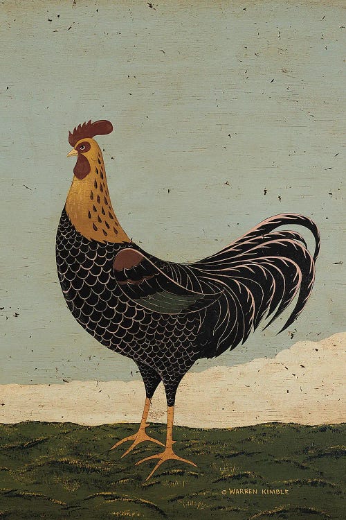 Rooster Facing West by Warren Kimble wall art