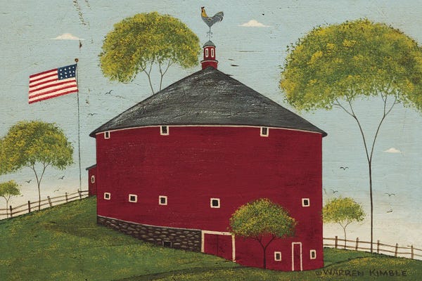 Classic Americana: Round Barn by Warren Kimble