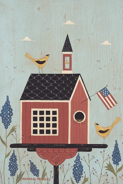 Giclee Features: School Birdhouse III by Warren Kimble