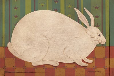 Wallpaper Bunny by Warren Kimble framed canvas print