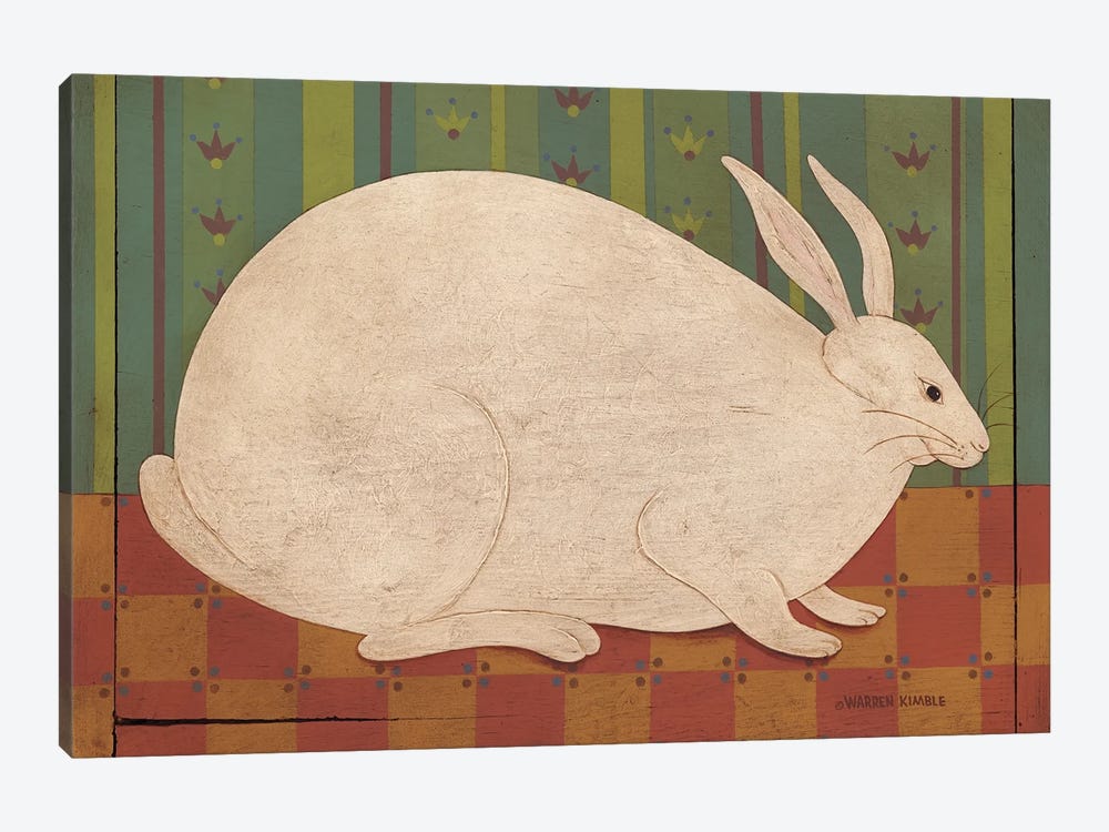 Wallpaper Bunny by Warren Kimble 1-piece Canvas Art Print