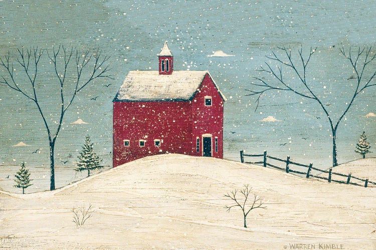 Barn In Winter by Warren Kimble wall art