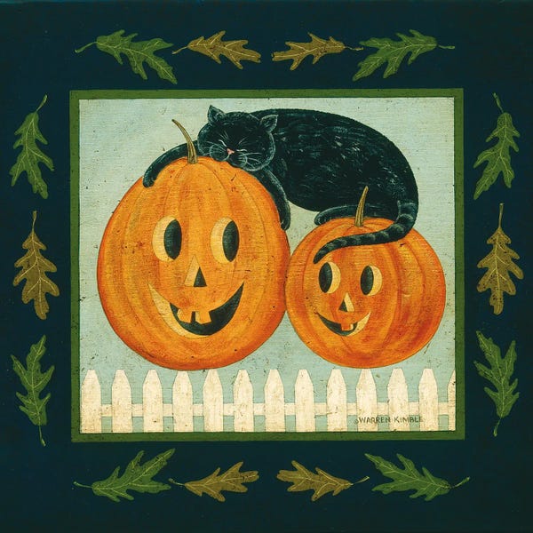 Black Cats: Pumpkin Dreams by Warren Kimble