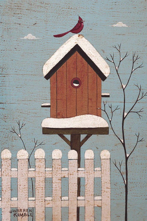 Red Winter Birdhouse