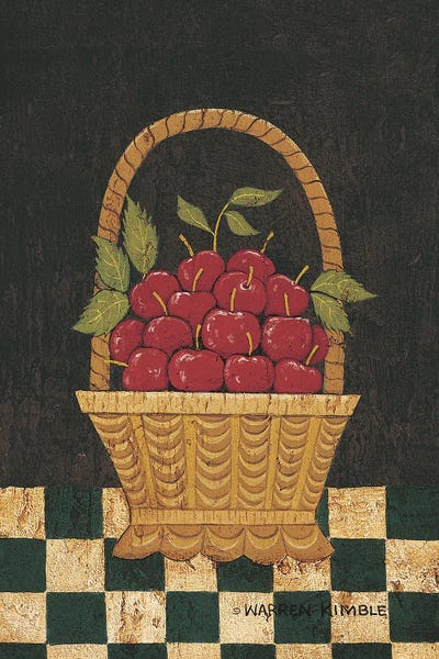 Cherries: Basket Of Cherries by Warren Kimble