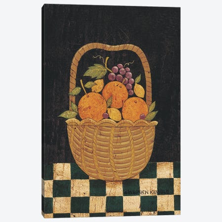 Basket Of Oranges Canvas Print #WRK15} by Warren Kimble Canvas Art