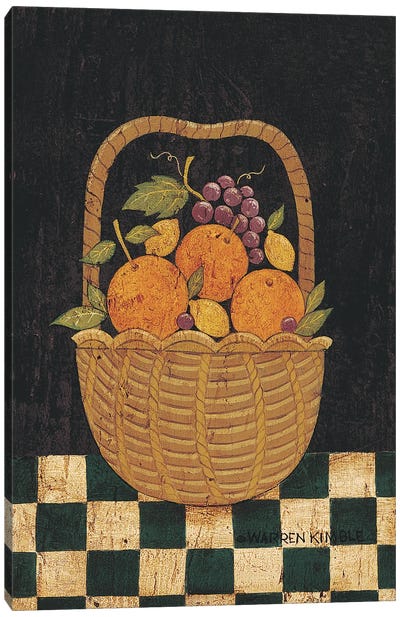 Basket Of Oranges Canvas Art Print - Warren Kimble