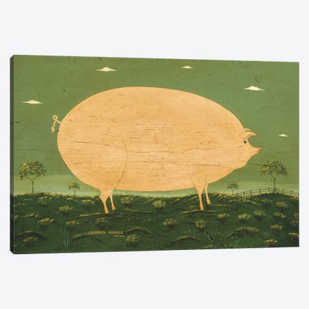 Big Pig Canvas Print #WRK20} by Warren Kimble Canvas Artwork
