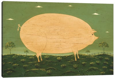 Big Pig Canvas Art Print - Pig Art