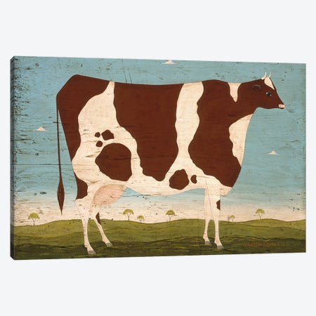 Brown Cow II Canvas Print #WRK29} by Warren Kimble Canvas Artwork