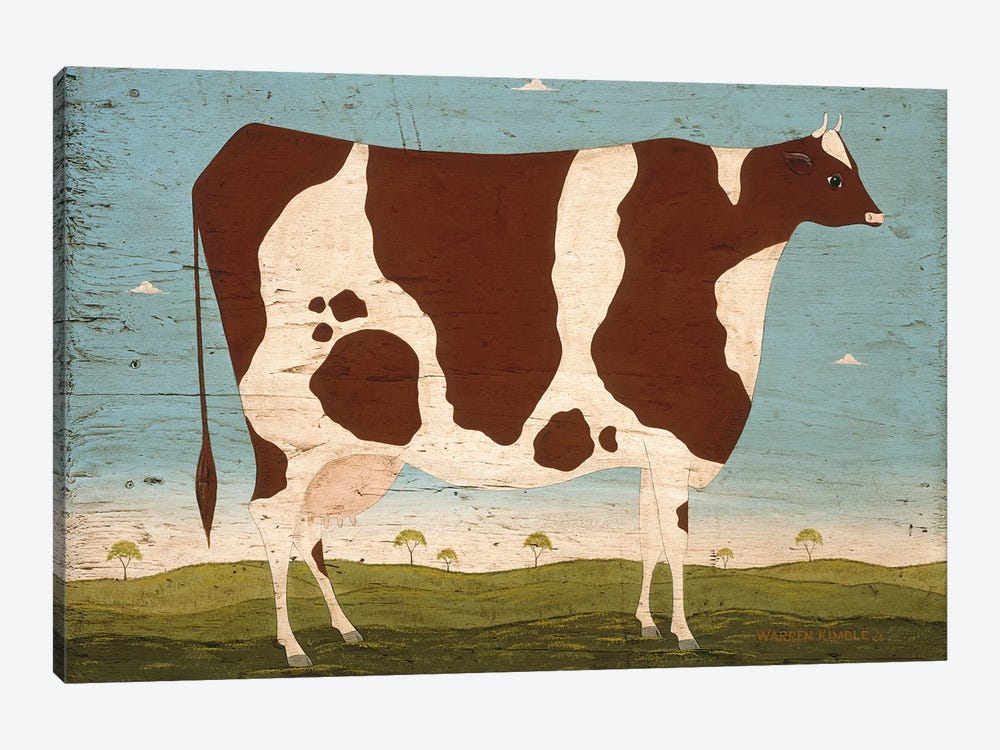 Brown Cow II by Warren Kimble 1-piece Canvas Artwork