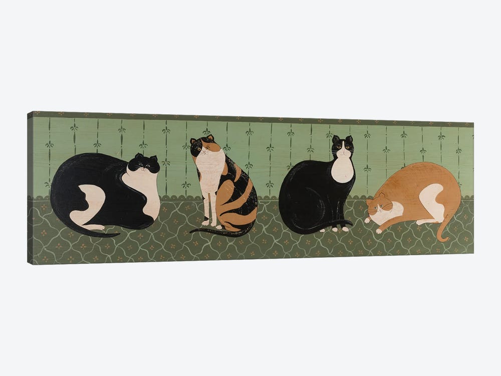 4 Cats by Warren Kimble 1-piece Canvas Wall Art