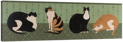 4 Cats Canvas Art Print - Warren Kimble