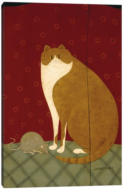 Cat And Mouse Canvas Art Print - Warren Kimble