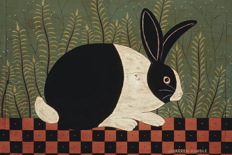 Checkerboard Bunny by Warren Kimble wall art