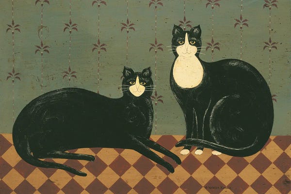 Tuxedo Cats: Checkerboard Cats by Warren Kimble