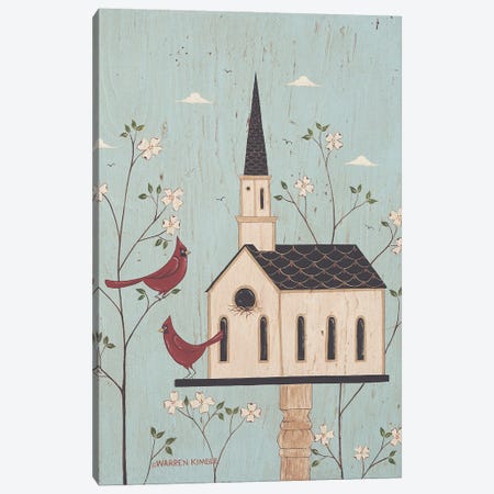 Church Birdhouse III Canvas Print #WRK39} by Warren Kimble Canvas Art Print
