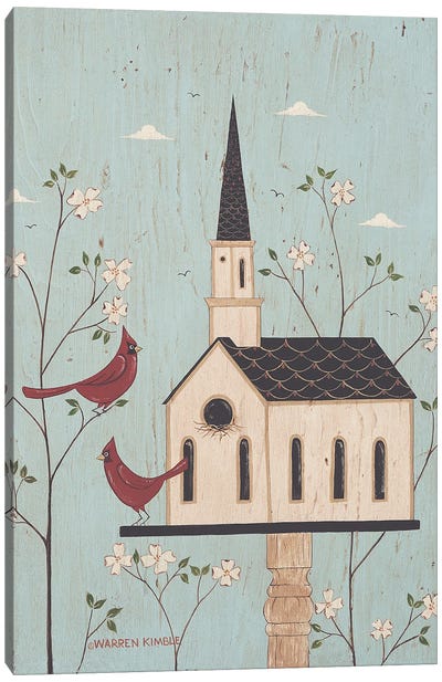 Church Birdhouse III Canvas Art Print - Warren Kimble